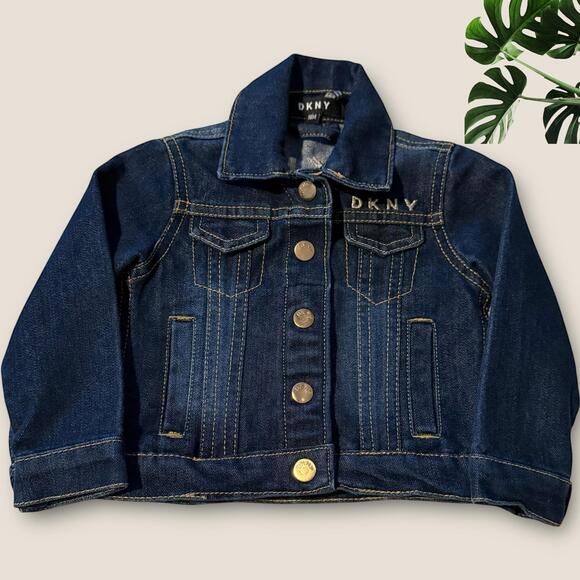 DKNY Denim Jacket Girls Toddler Size 18 Months Casual Fall Winter - Picture 1 of 7